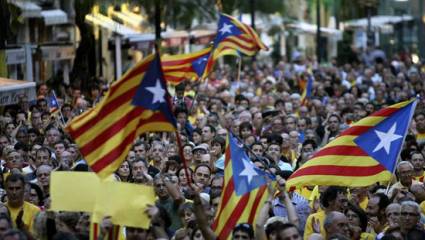 Protesta en calles catalanas
