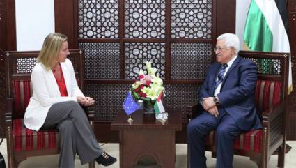 Mogherini con el Presidente palestino