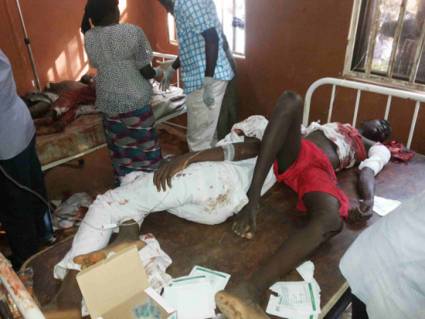 Niños nigerianos heridos