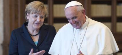 Papa Franciso y Angela Merkel