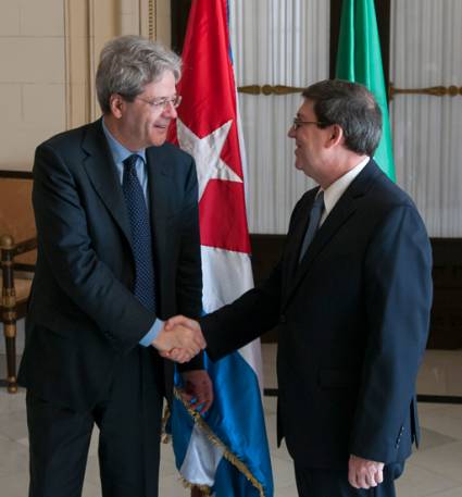 Bruno Rodríguez recibió a Paolo Gentiloni