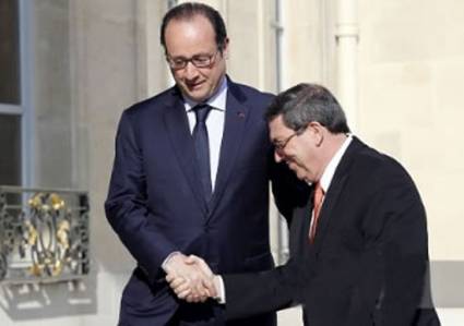 François Hollande y Bruno Rodríguez