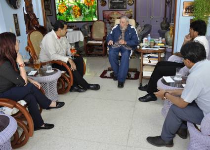 Fraternal encuentro de Fidel con Maduro y Evo