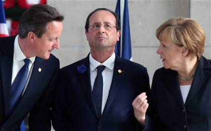 Cameron, Hollande y Merkel 
