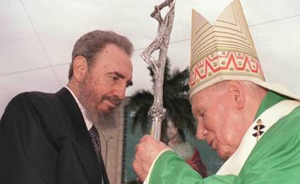 Fidel y Juan Pablo II