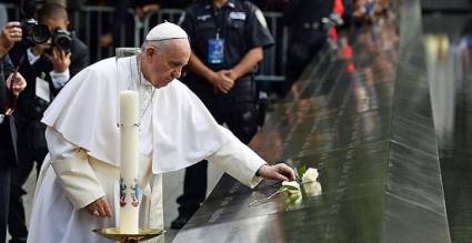 El papa visita la Zona Cero en New York