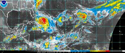 Toma satelital del huracán Joaquín