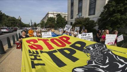 Manifestación en contra del TPP