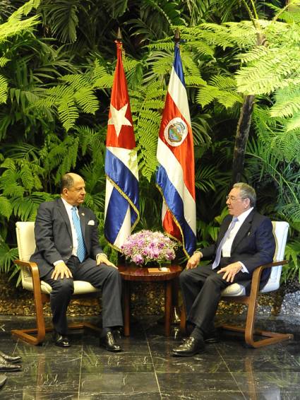 Recibió Raúl al Presidente de Costa Rica