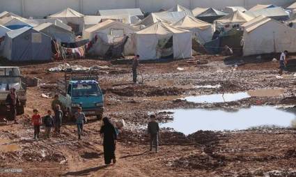 Campamento de refugiados sirios en Bab al Salama.