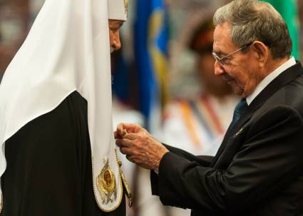 Raúl Castro Ruz y el Patriarca Kirill