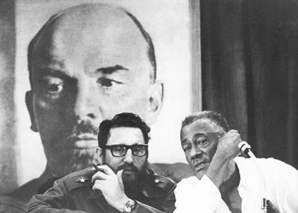 Fidel y Lázaro Peña en el XIII Congreso de la CTC