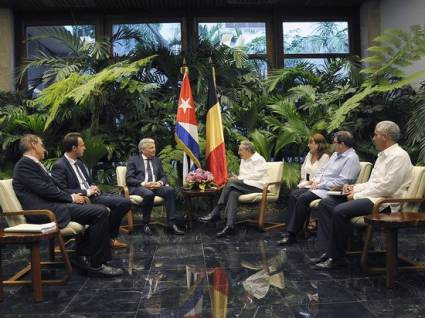 Raúl Castro y Didier Reynders
