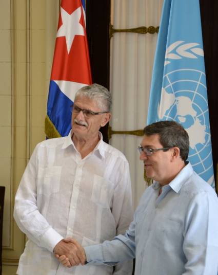 Mogens Lykketoft y Bruno Rodríguez Parrilla