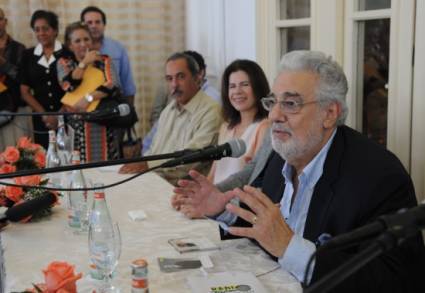 Plácido Domingo en la conferencia de prensa
