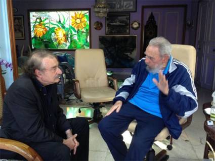 Fidel y Ramonet durante un encuentro el 13 de diciembre de 2013.
