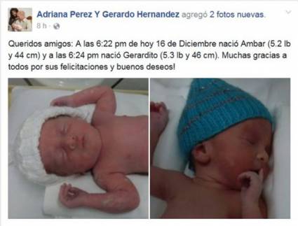 Ámbar y Gerardito, hijos de Adriana Pérez y Gerardo Hernández Nordelo