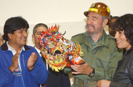 Fidel Castro  con Evo Morales 