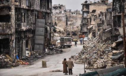 Las calles de Alepo reducidas a cenizas