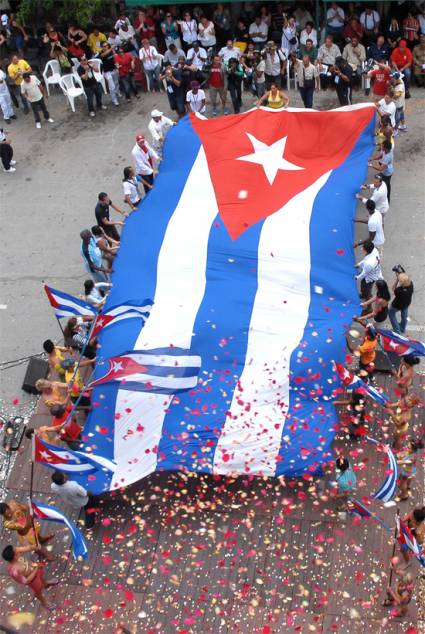 Bandera de Cuba en las Romerias de Mayo