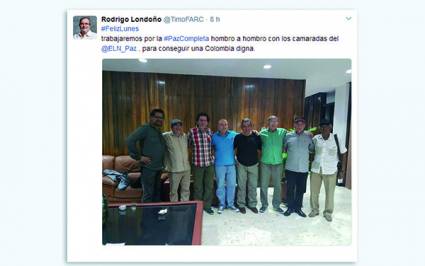 El tweet de Rodrigo Londoño sobre reunión FARC EP y ELN en La Habana