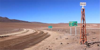 Uno de los puntos fronterizos entre Bolivia y Chile