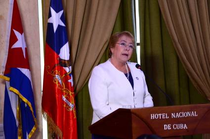 Michelle Bachelet Presidenta de Chile en el Hotel Nacional de Cuba