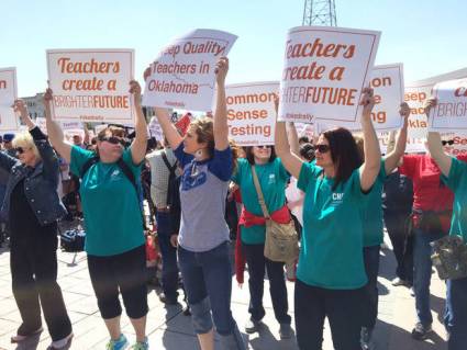 Marcha de maestros en Estados Unidos