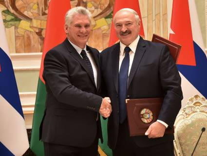 Presidentes de Cuba y Belarús 
