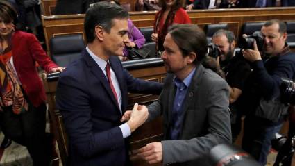 Juntos en el gobierno, Sánchez e Iglesias 