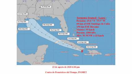 Tormenta Tropical Laura, 6.00 p.m.