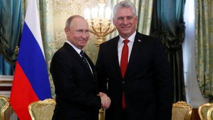 Presidente cubano Miguel Díaz-Canel y el presidente ruso Vladimir Putin