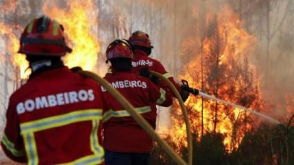 Bomberos luchan contra incendio