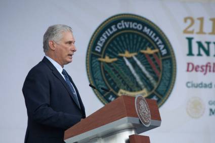El Presidente cubano durante su intervención en le Zócalo