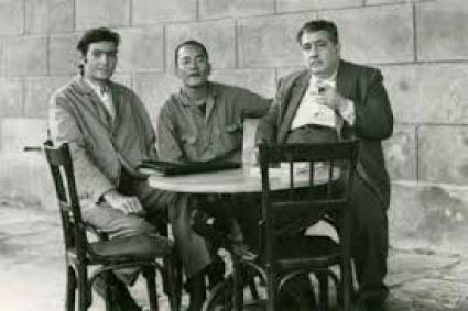 De Izquierda a derecha Julio Cortázar, Chinolope y José Lezama