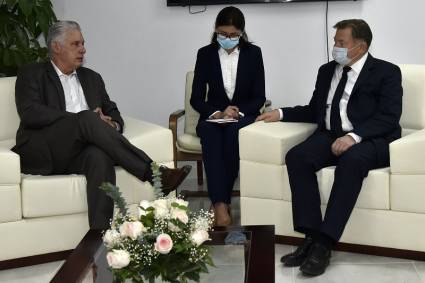 Miguel Díaz- Canel Bermúdez, recibió en la mañana de este viernes al Sr. Serguei Gláziev, Ministro de Integración y Macroeconomía de la Comisión Económica Euroasiática.