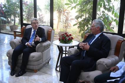 Thomas Bach y el Presidente Miguel Díaz-Canel Bermúdez