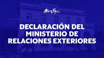 Declaración del Ministerio de Relaciones Exteriores