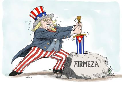 integrantes y colaboradores del suplemento humorístico Dedeté han reafirmado con sus obras la firmeza de los cubanos frente a esta ignominia