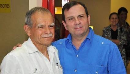 Fernando González recibe en Cuba a Oscar López Rivera. Foto: Orlando Perera.