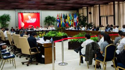 En la sesión de la mañana, los cancilleres se reunieron en el XVI Consejo Político del ALBA-TCP