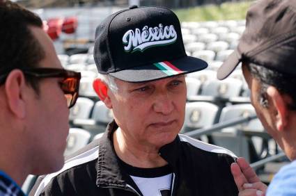 Juan Francisco Puello, Comisionado del béisbol del Caribe, brinda declaraciones a la prensa durante la 60 Serie del Caribe de béisbol 2018, en la ciudad de Jalisco, Guadalajara, México.