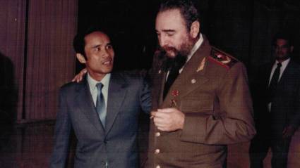 Fidel y Bin en uno de esos momentos en que el Comandante lo llamaba por su nombre.