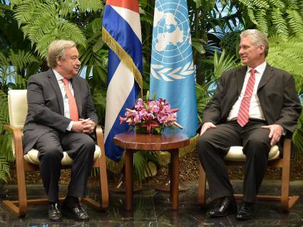 Recibió Díaz-Canel al Secretario General de la ONU