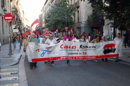 Españoles reclaman cese de bloqueo contra Cuba