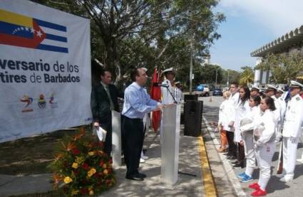 Acto por el aniversario 42 del crimen de Barbados celebrado en Venezuela