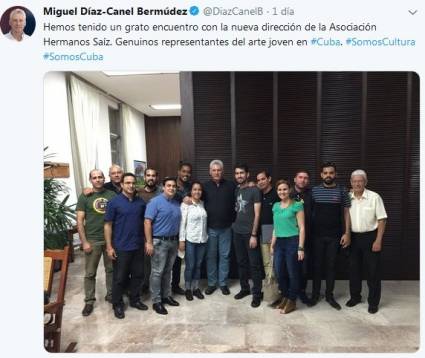 Publicación del Presidente cubano en su twitter oficial.