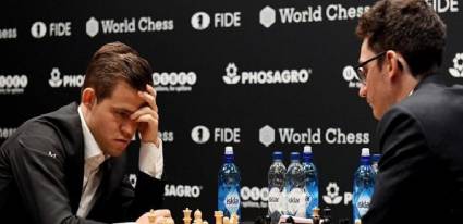 El retador es Fabiano Luigi Caruana (de Estados Unidos y con ELO 2827) y el campeón mundial defensor Magnus Carlsen