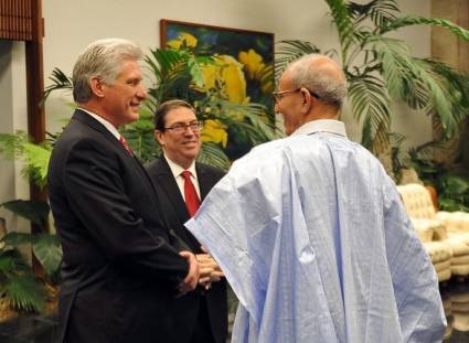 Miguel Díaz-Canel Bermúdez, recibió en la tarde de este martes al Presidente de la República Árabe Saharaui Democrática