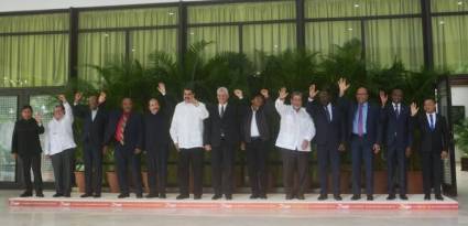 Los dignatarios latinoamericanos y caribeños en la 14ta. Cumbre del Alba